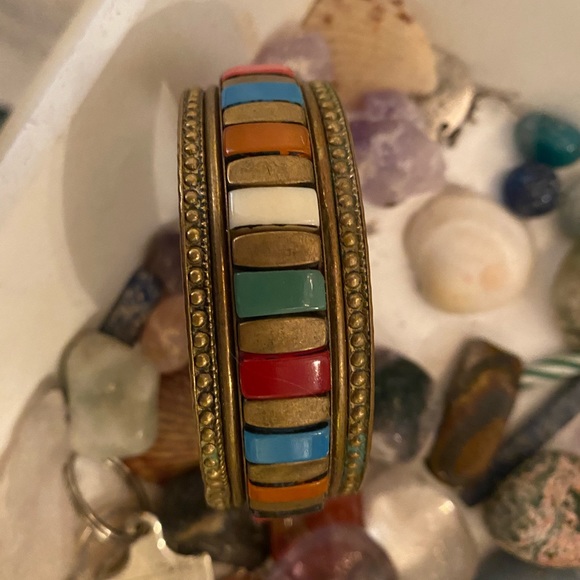 ONE of a kind mutli stone bangle Bracelet - Picture 3 of 5